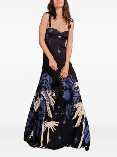 Johanna Ortiz Dancing With The Shadows tie-strap printed dress - Blue - zdjęcie produktu nr 2
