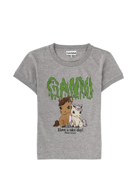 GANNI horse graphic T-shirt - Grey - zdjęcie produktu nr 1