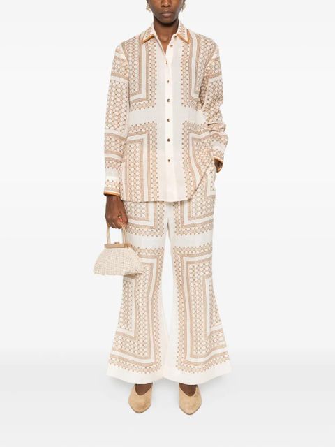 ZIMMERMANN geometric-print buttoned shirt - Neutrals