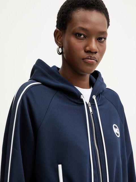 MICHAEL Michael Kors bluza damska kolor granatowy z kapturem gładka MR651X2K8N