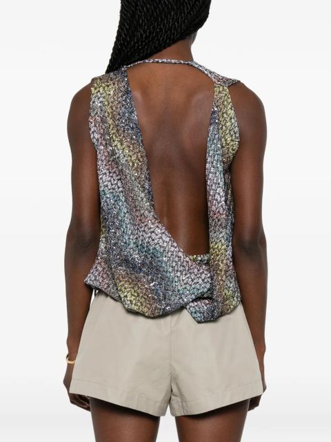 Missoni zigzag sequin-embellished top - Blue