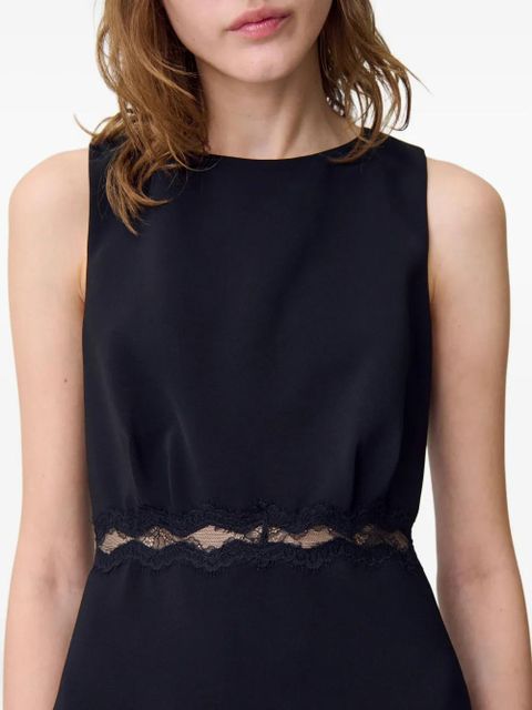 Claudie Pierlot lace-insert sleeveless dress - Black