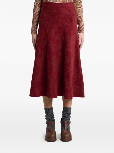 ETRO paisley-jacquard midi skirt - Red - zdjęcie produktu nr 2