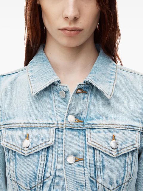 Alexander Wang cropped denim jacket - Blue