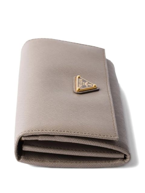 Prada triangle-logo leather wallet - Grey
