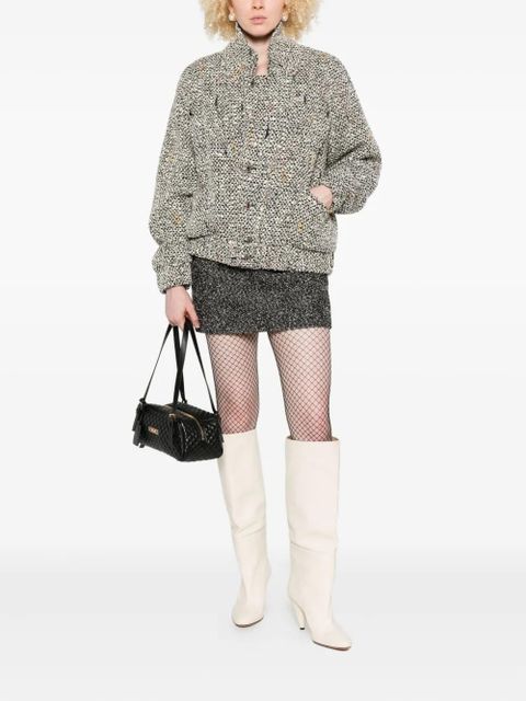 Alessandra Rich tweed speckled bomber jacket - White - zdjęcie produktu nr 2