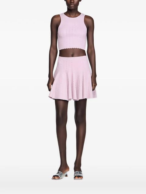 SANDRO mini elasticated-waistband skirt - Purple - zdjęcie produktu nr 2