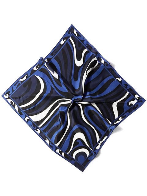 PUCCI large Marmo-print silk scarf - Blue - zdjęcie produktu nr 1