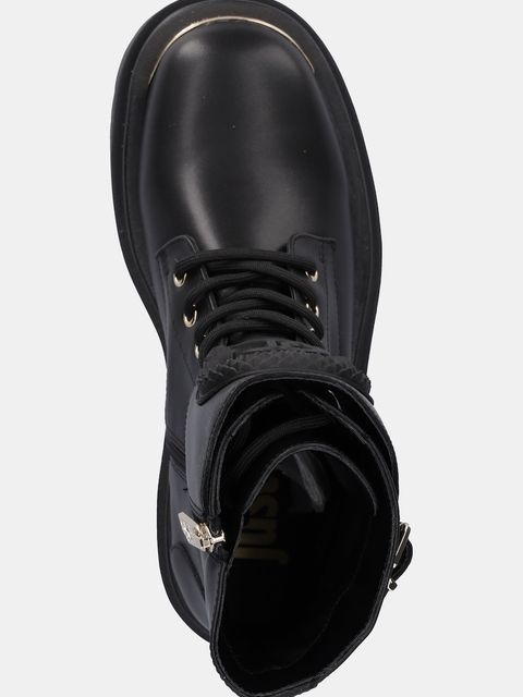 Just Cavalli botki damskie kolor czarny na płaskim obcasie 79RA3S92ZSD48899