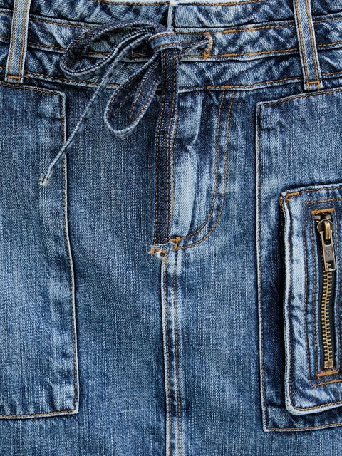 Guess Originals spódnica jeansowa HARRINGTON kolor niebieski mini ołówkowa W5YD0L D5R01