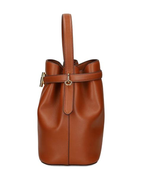 Lauren Ralph Lauren top-handle leather bucket bag - Brown