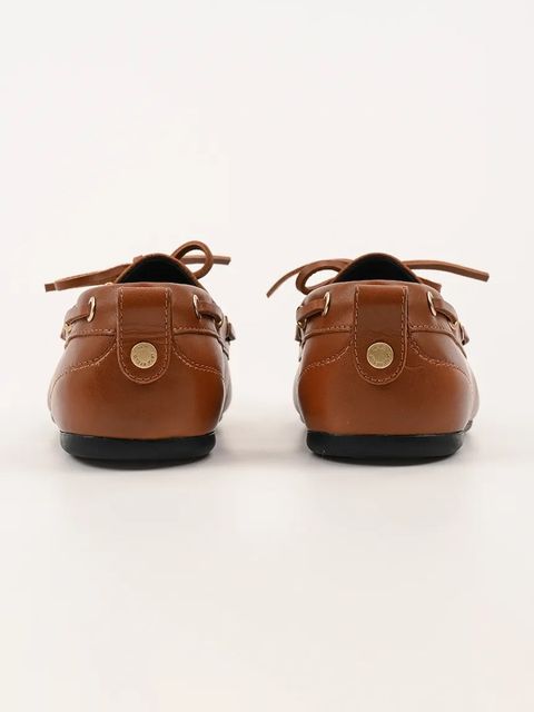 Karl Lagerfeld mokasyny skórzane MARLEE damskie kolor brązowy na płaskim obcasie KL41325