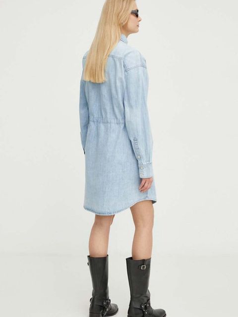 G-Star sukienka jeansowa kolor niebieski mini prosta - zdjęcie produktu nr 2