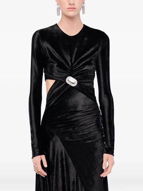 Rabanne draped velvet maxi dress - Black