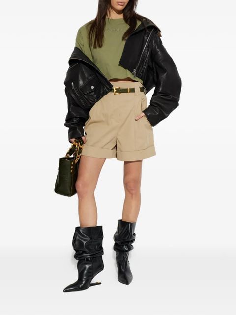 Balmain logo cropped T-shirt - Green - zdjęcie produktu nr 2