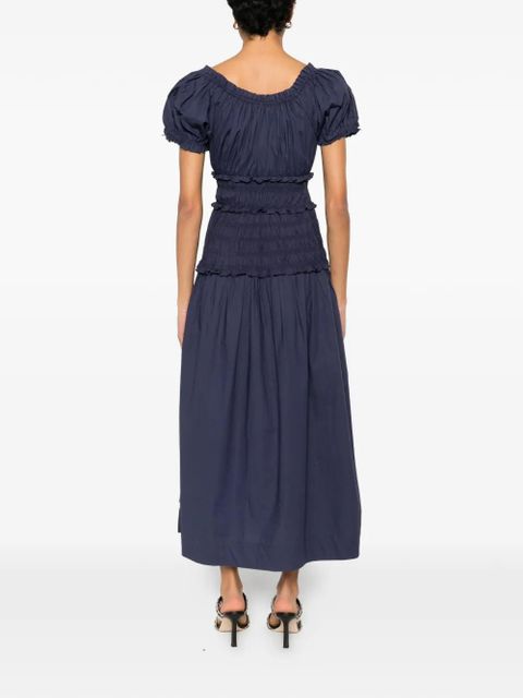 DÔEN ruffled scoop-neck dress - Blue