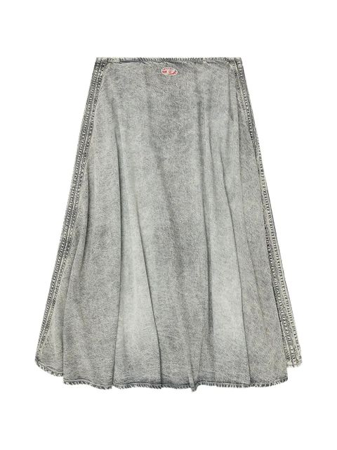 Diesel logo-plaque midi denim skirt - Grey - zdjęcie produktu nr 1