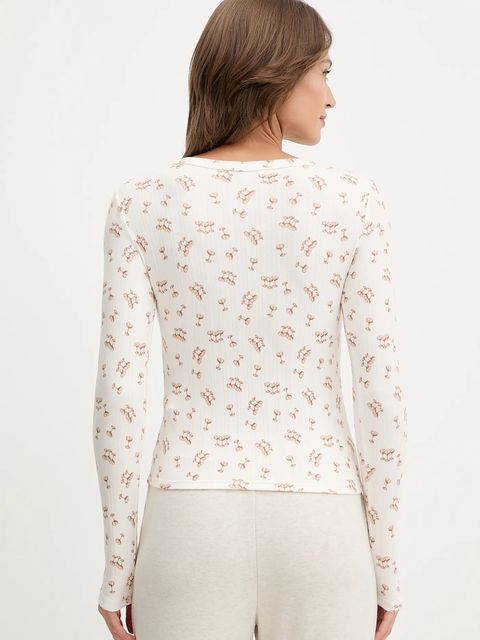 Abercrombie & Fitch longsleeve piżamowy damska kolor beżowy KI146-5109-110 - zdjęcie produktu nr 2