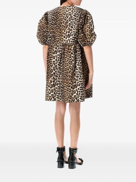 GANNI puff-sleeved mini dress - Neutrals - zdjęcie produktu nr 2