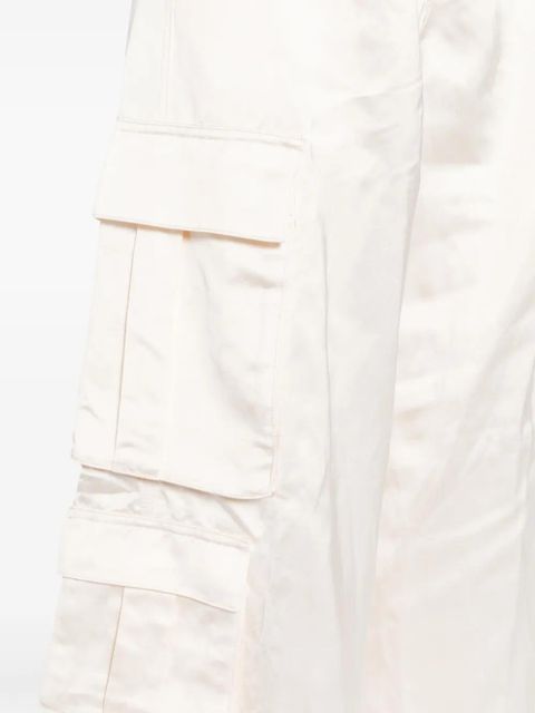 Self-Portrait high-waisted straight-leg cargo trousers - Neutrals