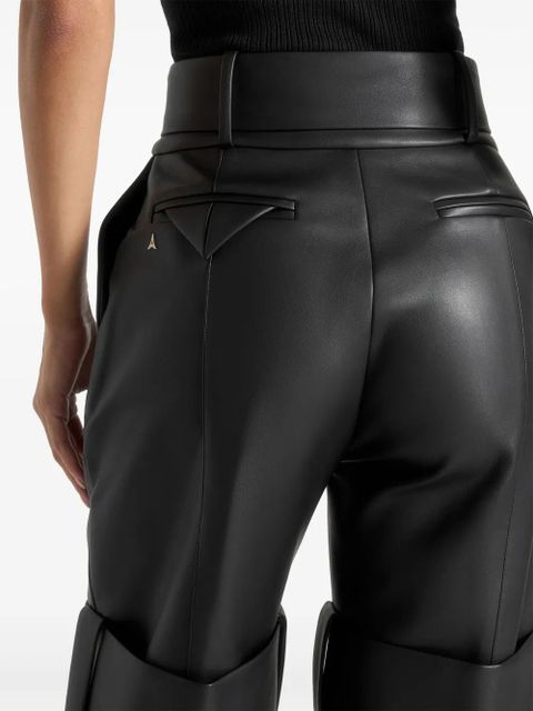 Manière De Voir Isabelle belted knee-strap trousers - Black