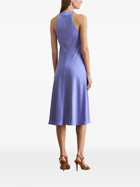 Lauren Ralph Lauren crossed halter midi dress - Blue
