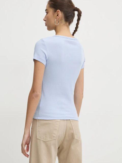 Tommy Jeans t-shirt damski kolor niebieski DW0DW17385