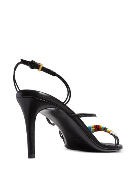 KHAITE Loop beaded sandals - Black