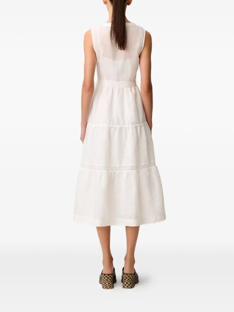 Claudie Pierlot lace-trim belted dress - White