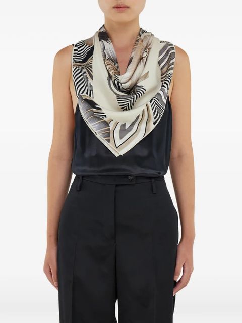 Ferragamo floral print silk scarf - Neutrals