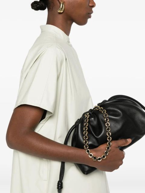 LOEWE medium Flamenco chain drawstring clutch bag - Black - zdjęcie produktu nr 2