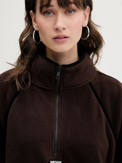 Rotate bluza polarowa damska kolor brązowy gładka 1153681667