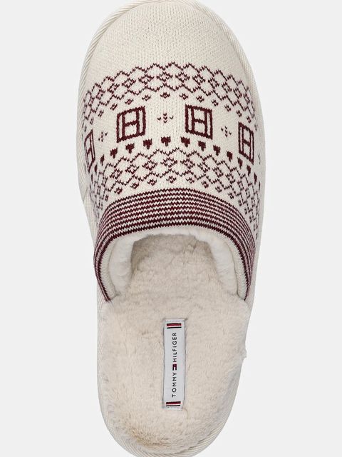 Tommy Hilfiger kapcie TH GRAPHIC HOUSE SHOE TRIAL kolor beżowy FW0FW09062