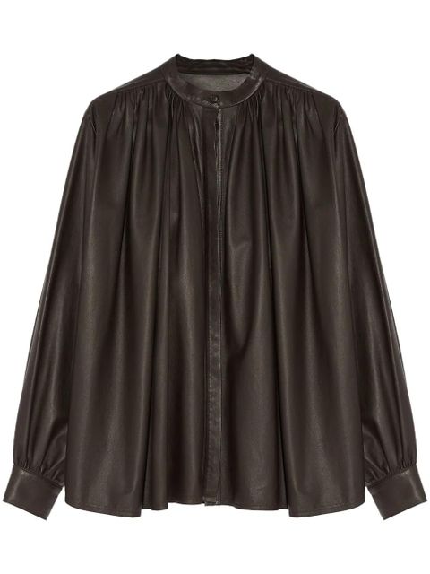 Yves Salomon pleated shirt - Brown - zdjęcie produktu nr 1