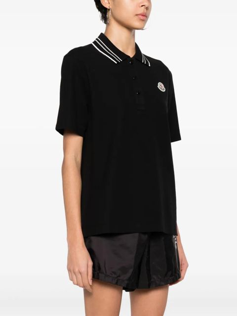 Moncler logo-patch polo shirt - Black