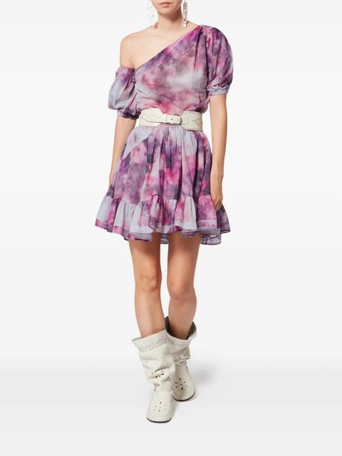MARANT ÉTOILE Vyldy one-shoulder ruffled mini dress - Purple - zdjęcie produktu nr 2