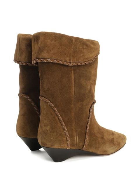 ISABEL MARANT 45mm braided-detail suede boots - Brown