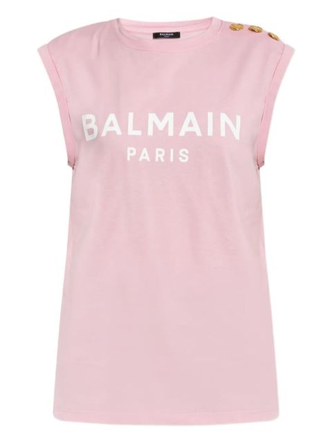 Balmain logo-print tank top - Pink - zdjęcie produktu nr 1