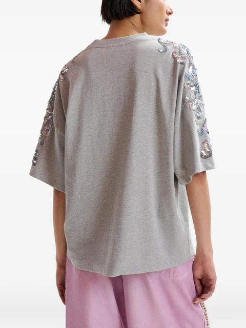 Essentiel Antwerp sequin-embellished bead-embellished T-shirt - Grey