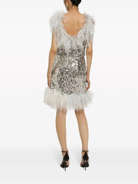 Dolce & Gabbana sequinned wrap minidress - Silver