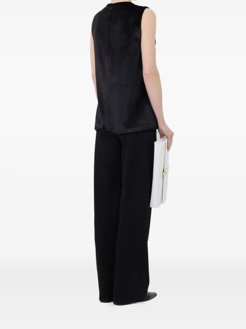 LouLou de Saison silk velvet sleeveless top - Black