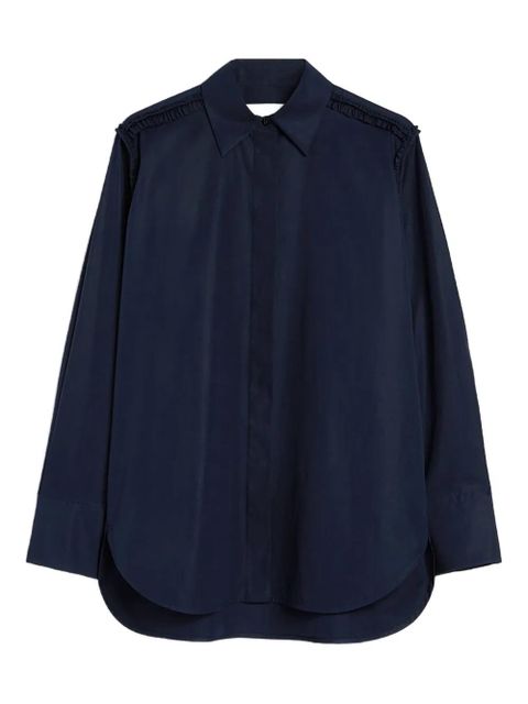 Jil Sander ruffled-detail cotton-poplin shirt - Blue - zdjęcie produktu nr 1
