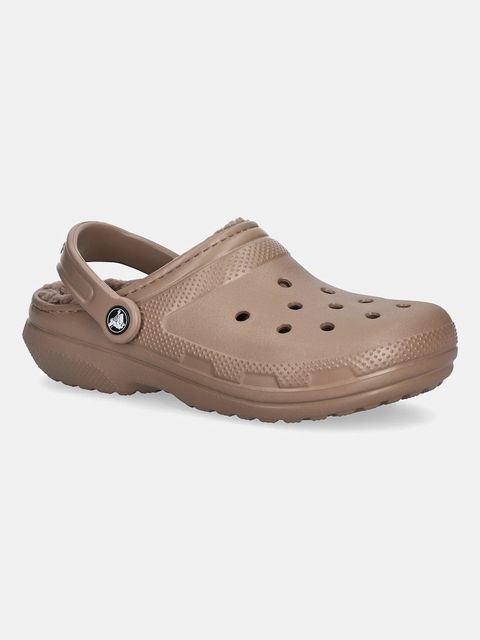 Crocs kapcie Classic Lined Clog kolor brązowy 203591 - zdjęcie produktu nr 1