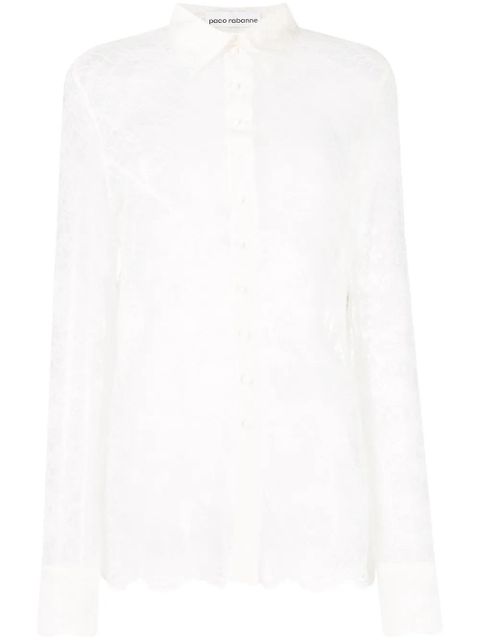 Rabanne sheer lace shirt - White - zdjęcie produktu nr 1