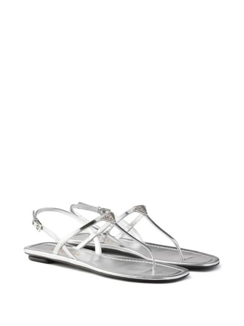 Prada metal buckle thong sandals - Silver - zdjęcie produktu nr 2