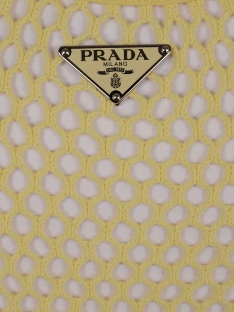 Prada mesh-panel tank top - Yellow - zdjęcie produktu nr 2