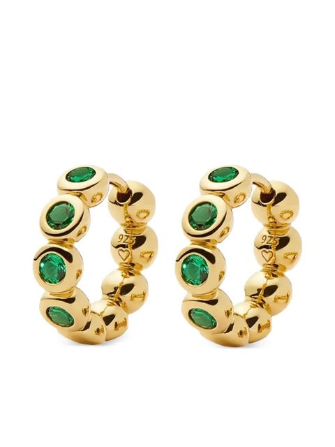 Missoma 18K yellow gold vermeil small emerald tennis hoop earrings - zdjęcie produktu nr 1