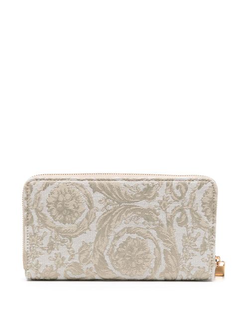 Versace embroidered-logo jacquard wallet - Neutrals