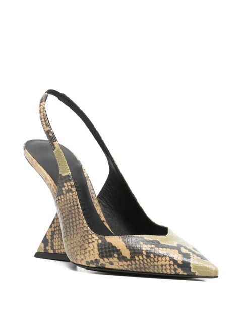The Attico 105mm snake-print pumps - Green