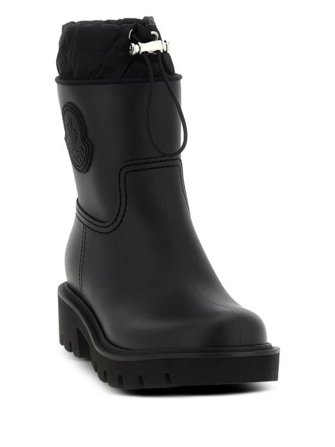 Moncler drawstring embosssed-logo rain boots - Black